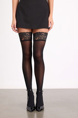 Vintage Black Back Seam Sheer Knee-High Socks