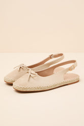 Risa Beige Suede Slingback Flatform Espadrilles