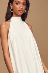 Love of Mine White Halter Swing Dress