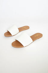 Addison White Slide Sandals