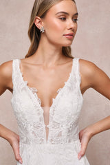 Forever Promised White Chiffon Embroidered Sequin Maxi Dress