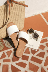 Addison White Slide Sandals
