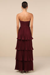 Seriously Sensational Plum Purple Strapless Tiered Maxi Dress