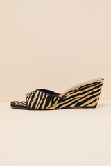 Seleste Zebra Slide Wedge Sandals