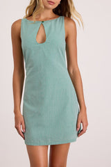 Connoly Green Gingham Keyhole Cutout Mini Dress
