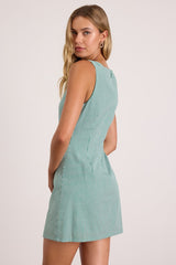 Connoly Green Gingham Keyhole Cutout Mini Dress