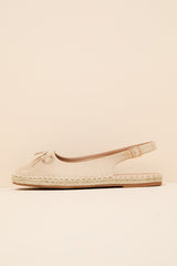 Risa Beige Suede Slingback Flatform Espadrilles