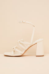 Jennie Cream Strappy Bow High Heel Sandals