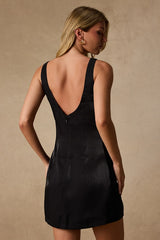 Lukea Black Metallic Sleeveless Scoop Back Shift Dress