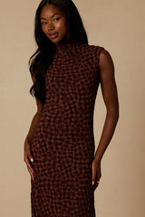 Aven Burgundy Multi Textured Maxi Dress