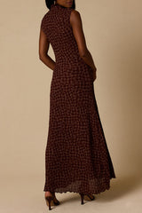 Aven Burgundy Multi Textured Maxi Dress