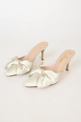 Lyle Ivory Satin Pointed-Toe Mules